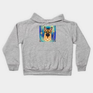 German Shepherd In Space Kids Hoodie